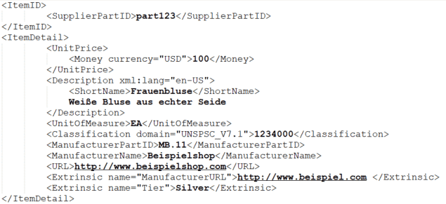 Katalog-Datei im cXML-Format